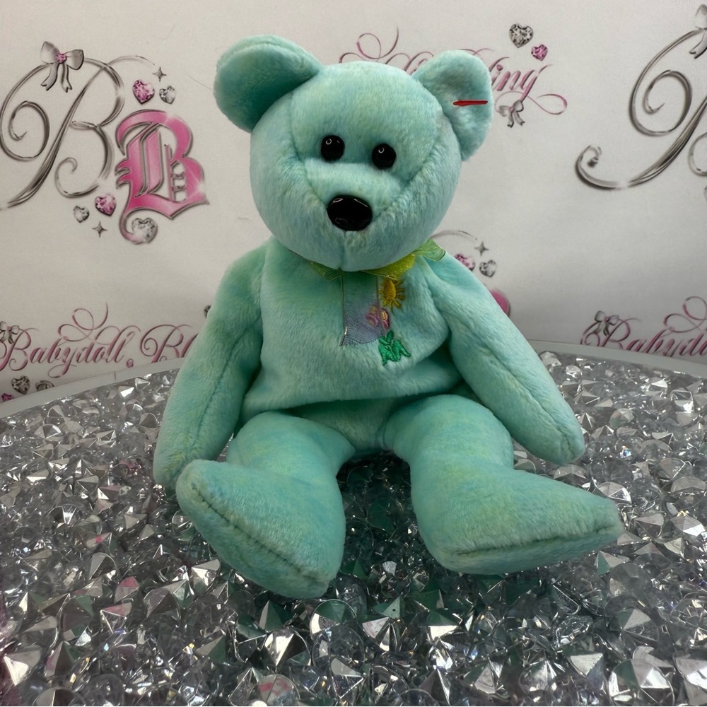 TY Beanie babies plush Ariel rare blue Plush Mint Green Teddy Bear Soft Kids Toy